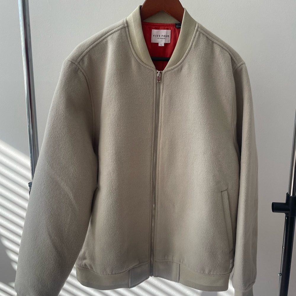 Cream Bomber Jacket